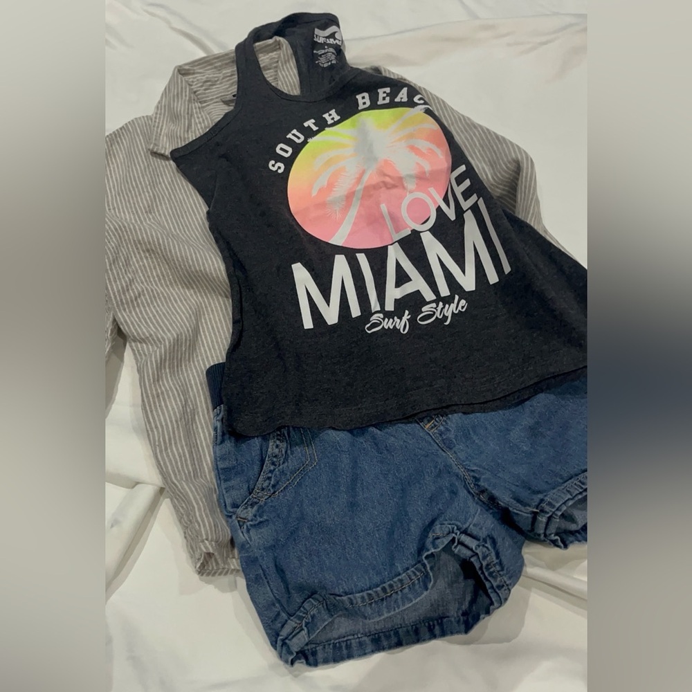 Girls Kids Summer Heat Set Longsleeve Tank Shirts Size 8